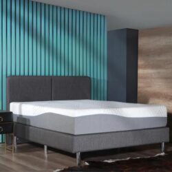 Hopewell - 12" California King Size Medium Cooling Gel Memory Edge Support Pocket Spring Removable Cover Hybrid Mattress - White / Gray