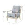 Arm Chair With Open Back Spindle Design - Ivory / Gray - Image 3