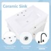 Freestanding 30" Bathroom Vanity With Sink, Soft Closing Door, Tip Out Drawer - White - Image 9