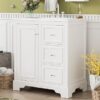 Bathroom Vanity Cabinet With Ceramic Basin, 3 Drawers And Adjustable Shelves - White - Image 25
