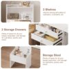 Contemporary Small Space Vanity Table Set With Adjustable Lighted Mirror And Storage Chair - White - Image 9