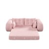 Human Dog Bed, Lazy Sofa Couch, Multifunctional Foldable Sofa Bed, 3 In 1 Teddy Fabric Sleeper Sofa Bed For Living Room Guest Bed, Playroom - Pink - Image 17