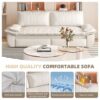 Queen Pull Out Sofa Bed, 3 In 1 Convertible Sleeper Sofa Multifunctional Velvet Loveseat Bed - Beige - Image 15