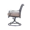 Patio Outdoor Dining Swivel Rocker Chairs With Cushion (Set of 2) - Dupione Brown - Image 4