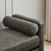 Elegant Upholstered Bench, Daybed, Ottoman With Wood Legs & 2 Bolster Pillows For End Of Bed, Bedroom, Living Room, Entryway - Gray - Image 12