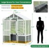 Greenhouse, Wooden Greenhouse Polycarbonate Garden Shed For Plants, Walk-In Outdoor Plant Gardening Greenhouse For Patio Backyard Lawn, Grow House With Front Entry Door - White / Gray - Image 3