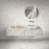 Marble Bathroom Accessories Set, Natural Stone - Beige / Gold / Beige / Yellow - Image 2
