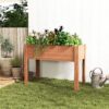 Raised Garden Bed & Legs, Elevated Planter Box For Outdoor Plants Flowers Fruits Vegetable Herb Growing - Coffee - Image 3