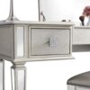 Mirrored Vanity Desk With Drawers And Stool, Flip Up Dressing Table Set For Makeup Room, And Glass Construction - Silver - Image 8