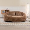 Bean Bag Sofa Lazy Sofa Durable Comfort Lounger High Back Bean Bag Chair Couch - Coffee - Image 4