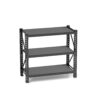 3 Tier Industrial Shelving Rack, Heavy Duty Steel Shelving Unit Adjustable - Black - Image 2