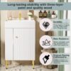 Hearth & Haven Amelia - Bathroom Vanity With Storage Cabinet, Single Ceramic Sink And Left Side Storage - White - Image 4