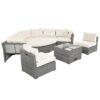 Patio Furniture Set Outdoor Daybed Rattan Sectional With Cushions And Center Table - Beige - Image 24