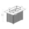 44" Outdoor Fire Pit Table, Propane Fire Table With Ceramic Tabletop Gas Fire Table - Espresso - Image 3