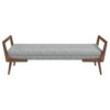 Cora - Mid-Century Modern Gray Bench - Gray - Image 2