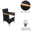 7 Piece Outdoor Patio Wicker Dining Set Patio Wicker Furniture Dining Set - Black / Cream - Image 15