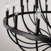 24 Light Chandelier Industrial Iron Candle Chandelier Modern Suspended Farmhouse Chandeliers Pendant Light Fixtures For Dining Room Bedroom Living Room Kitchen Island Foyer E12 Bulb (No Include) - Black - Image 13