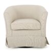 Glitter - Upholstered Swivel Chair With Loose Cover And Curved Back - Natural - Image 5