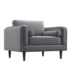 Amber - Velvet Lounge Chair - Brown / Gray - Image 9