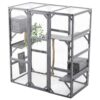 Outdoor Diy Cat House Catio With Double Enter Doors, Platforms, And Condos - Dark Gray - Image 9