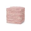 Enigma - Yarn And Cotton Square Pouf Ottoman With Polystyrene Beads - Red / White - Image 5