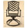 Outdoor Patio Aluminum Swivel Rocker Dining Chair With Cushion (Set of 2) - Navy Blue - Image 9