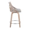 Charlotte - Farmhouse Fixed Height Counter Stool & Swivel With Round Footrest (Set of 2) - Light Gray - Image 3