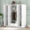 4 Door Wardrobe With 1 Drawer - White - Image 7