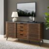 Contemporary Sliding Slat Door Sideboard - Ebony / Dark Walnut - Image 5