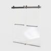 Frameless Double Sliding Soft-Close Shower Door In Matte, 3 / 8" (10Mm) Thick SGCC Tempered Glass Door - Black - Image 12