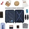 3 Piece Luggage Sets Lightweight Suitcase With Two Hooks, Spinner Wheels, Tsa Lock, (20/24/28) Navy - Image 31