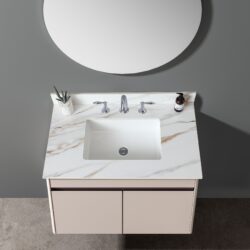 Vanity Top, Sintered Stone - Carrara White With Veins