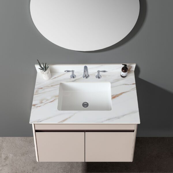 Vanity Top, Sintered Stone - Carrara White With Veins
