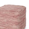 Enigma - Yarn And Cotton Square Pouf Ottoman With Polystyrene Beads - Red / White - Image 2