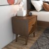 Alexandra - Night Stand With 2 Drawers - Walnut Brown - Image 8