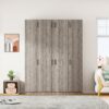 Contemporary 4 Door Wardrobe With 1 Drawer And Top Cabinet - Gray - Image 9