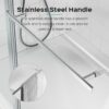Frameless Folding Shower Doors For Bathtub With Pivot Tub Glass Door - Chrome - Image 6