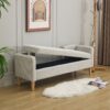 Storage Soft Bench With Armrests, Backrest And 2 Bolster Pillows For Living Room, Entryway And Bedroom - Light Gray - Image 6