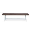 Tranquilizer - Outdoor Bench With Slat Panel Design (Set of 2) - Dark Brown / White - Image 4