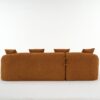 Compression Sofa: Combining Chaise Longue With 3 Seater, Wood Grain Chenille Fabric, Full Sponge Compression Sofa, Combined Sofa With 4 Pillows For Living / Home Furniture / Apartment - Orange - Image 25