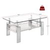 Modern Rectangular Coffee Table With Tempered Glass Top Layer - Gray - Image 3
