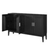 4 Door Sideboard Storage Cabinet With Door Shelf For Living Room And Dining Room, 2 Large Cabinets With Adjustable Shelf - Black - Image 18