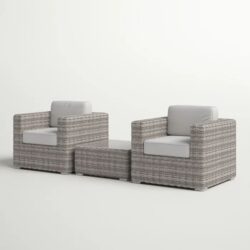 2 Person Seating Set With Cushions - Gray Mix