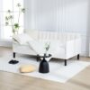 Elena - Twin Upholstered Daybed, Ribbed Tufted Backrest - Beige - Image 9