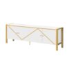 Modern Minimalist TV Stand For TVs Up To 75", Entertainment Center Media Console Cabinet With 2 Spacious Cabinets For Living Room - White - Image 6