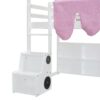 Twin Size Charming House Shaped Loft Bed With Tent And Slide - White / Pink - Image 11
