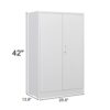 Metal Storage Cabinet With Locking Doors And Adjustable Shelf, Folding Filing Storage Cabinet, Folding Storage Locker Cabinet For Home Office, School, Garage - White - Image 26