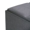 Avalon - Square Coffee Table Storage Ottoman - Slate Gray - Image 6