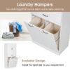 Modern Bathroom Storage Cabinet With 2 Laundry Baskets, 1 Drawer, Adjustable Shelf - White - Image 10