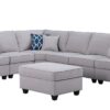 Cooper - 7 Piece Reversible L-Shape Sectional Sofa & Comfort Ottoman And Cupholder - Light Gray - Image 2